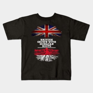 British Grown With Monacan Roots - Gift for Monacan With Roots From Monaco Kids T-Shirt